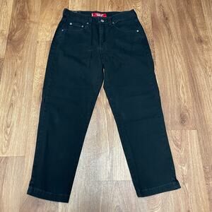 Levis Classic Slim Fit Stretch Dark Black Cropped Mom Jeans Size 8 Misses